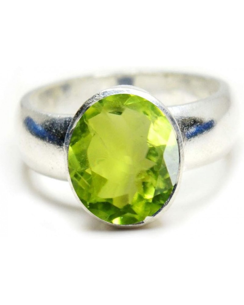 Choose Your Real Gemstone Ring Oval Shape 925 Sterling Silver Faceted Birthstone Jewelry 4-13 natural-faceted peridot $14.62 ...