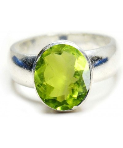 Choose Your Real Gemstone Ring Oval Shape 925 Sterling Silver Faceted Birthstone Jewelry 4-13 natural-faceted peridot $14.62 ...