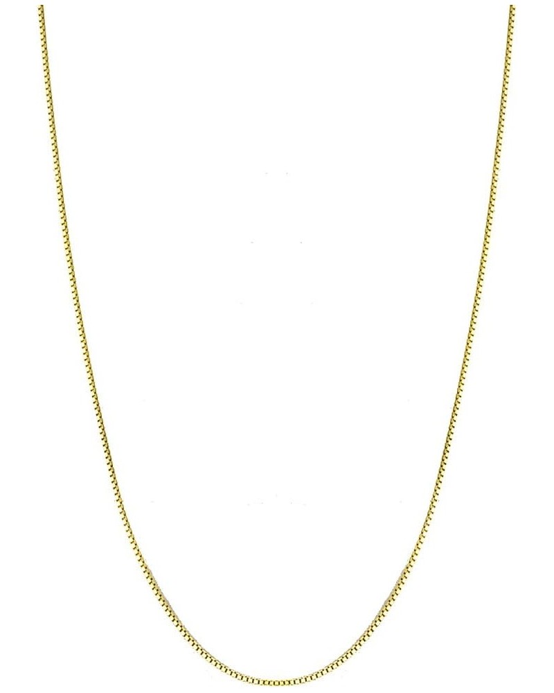 18K Gold Flashed Sterling Silver Very Thin .7mm Italian Box Chain Necklace, Sizes 14" - 36 16 inch $10.31 Necklaces