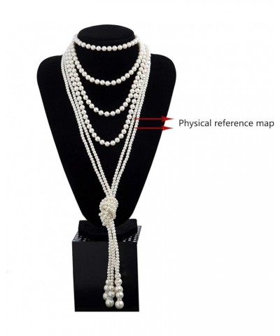 Wedding Necklace Pearls Necklace for Women Long Necklace Faux Pearl Strand Layered Necklace Costume Jewelry White $8.88 Neckl...