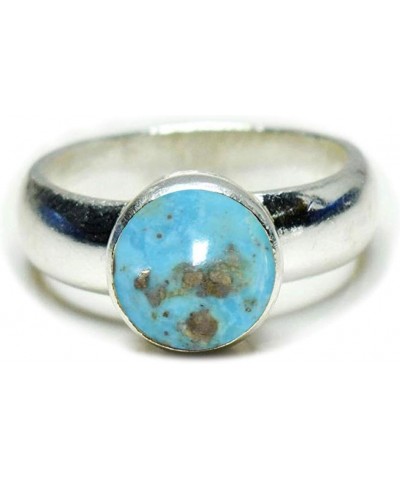 Choose Your Genuine Gemstone Ring Round Shape 925 Sterling Silver Cabochon Birthstones Jewelry natural-cabochon turquoise $13...