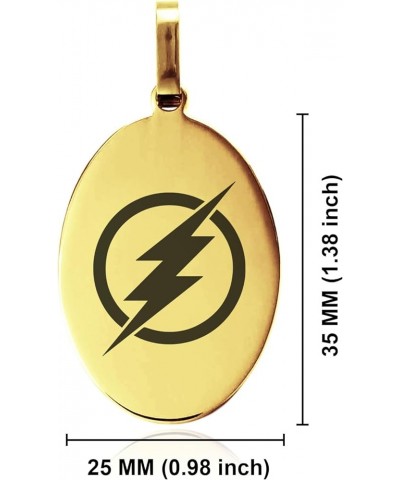 Stainless Steel Super Heroes Oval Medallion Pendant Necklace Flash (CLR: Gold) $11.94 Necklaces