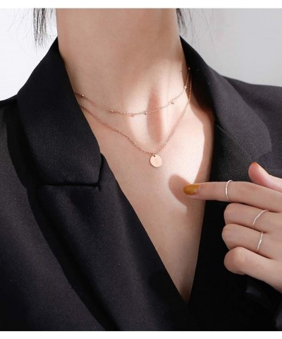 Rose Gold Initial Coin Necklace for Women Dainty Disc Letter Layered Choker Necklace Name Jewelry Gift for Her S $10.94 Neckl...