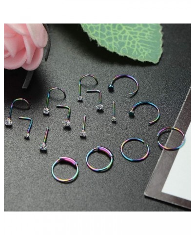 Hypoallergenic Nose Rings 22G 20G 18G Surgical Steel Nose Rings Hoop Studs Cartilage Earrings Nose Piercing Jewelry 1.5mm 2mm...