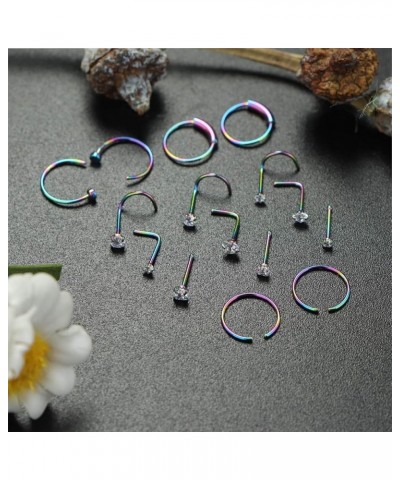 Hypoallergenic Nose Rings 22G 20G 18G Surgical Steel Nose Rings Hoop Studs Cartilage Earrings Nose Piercing Jewelry 1.5mm 2mm...