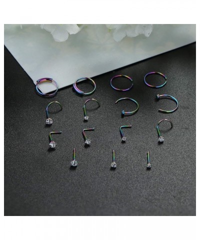 Hypoallergenic Nose Rings 22G 20G 18G Surgical Steel Nose Rings Hoop Studs Cartilage Earrings Nose Piercing Jewelry 1.5mm 2mm...