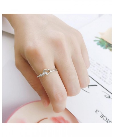 Stacking Rings for Women Teen Girls Silver Love Rhinestone Rings Love Hollow Rhinestone Ring Wedding Band Rings for Women Geo...