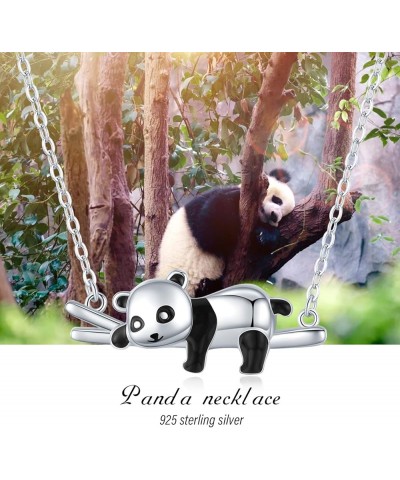 Panda Gifts Panda Necklace 925 Sterling Silver Cute Panda Stuffed Animal Pendant Necklace Panda Bear Jewelry Gifts for Women ...