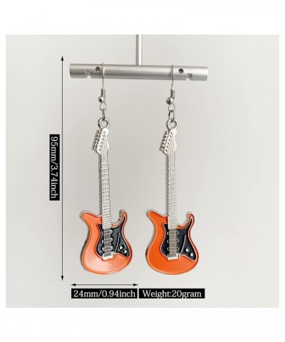 Fashion Cute Metal Black White Music Bass Electric Guitar Dangle Drop Earrings for Women Girls Music Lovers teacher singer Hy...