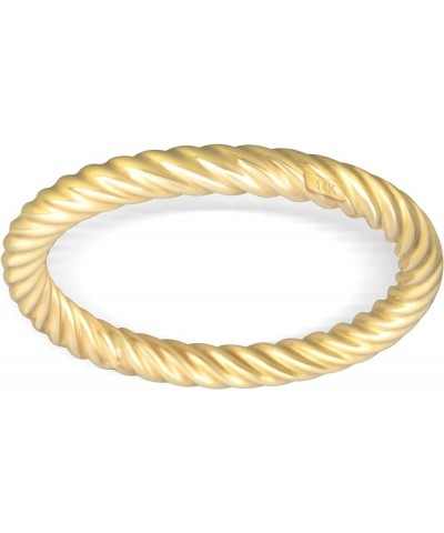 Solid 14K Yellow Gold Twisted Cable Stacking Rings for Women - Mix + Match Stackable Ring US Women's Ring Size 5 to 9 1.75mm ...