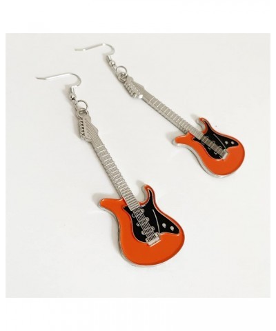 Fashion Cute Metal Black White Music Bass Electric Guitar Dangle Drop Earrings for Women Girls Music Lovers teacher singer Hy...