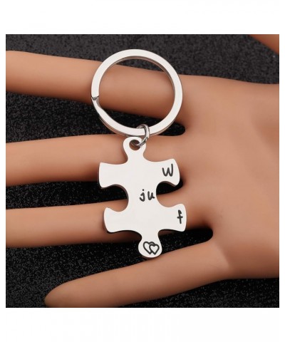 We Just Fit Puzzle Piece Keychain Set Gift For Couples Best Friends Just Fit Keychanin $10.74 Others