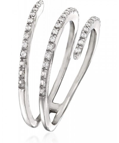 Ross-Simons 0.10 ct. t.w. Diamond Bypass Ring in Sterling Silver. Size 9 $50.75 Rings