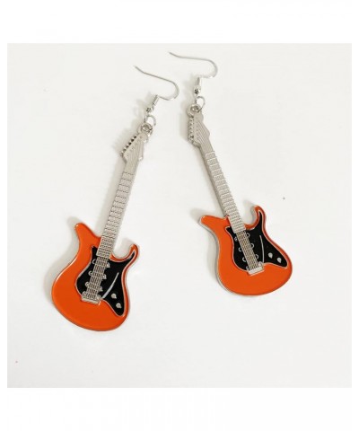 Fashion Cute Metal Black White Music Bass Electric Guitar Dangle Drop Earrings for Women Girls Music Lovers teacher singer Hy...