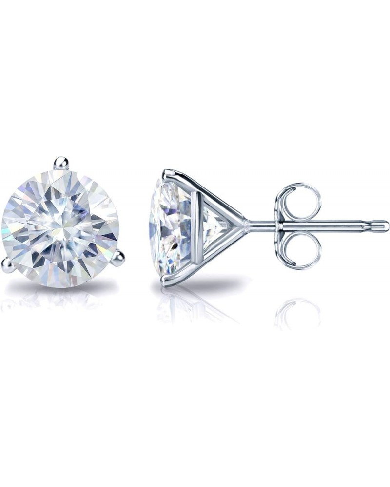 18k Gold Round Moissanite Stud Earrings (1 to 7ct TGW, H-I) 3-Prong Martini Set, Push-Back White Gold 1.0 carats $606.06 Earr...