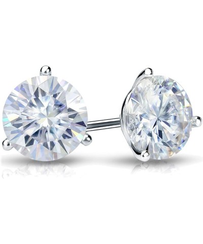 18k Gold Round Moissanite Stud Earrings (1 to 7ct TGW, H-I) 3-Prong Martini Set, Push-Back White Gold 1.0 carats $606.06 Earr...