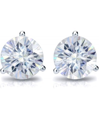 18k Gold Round Moissanite Stud Earrings (1 to 7ct TGW, H-I) 3-Prong Martini Set, Push-Back White Gold 1.0 carats $606.06 Earr...