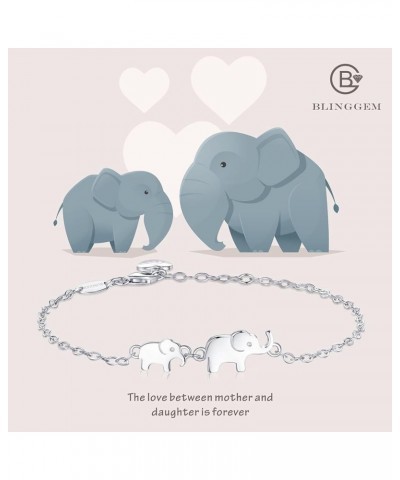 Elephants Bracelet for Women 925 Sterling Silver Generations Bracelet for Grandmother Mother Daughter Bracelets Animal Jewelr...