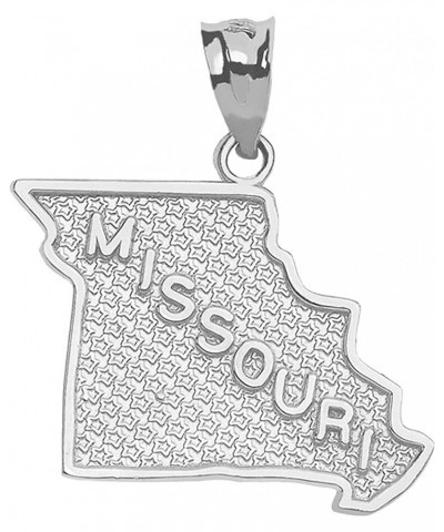 .925 Sterling Silver Dangling USA American State Map with Star Texture Charm Pendant - Choice of State Missouri $11.00 Pendants