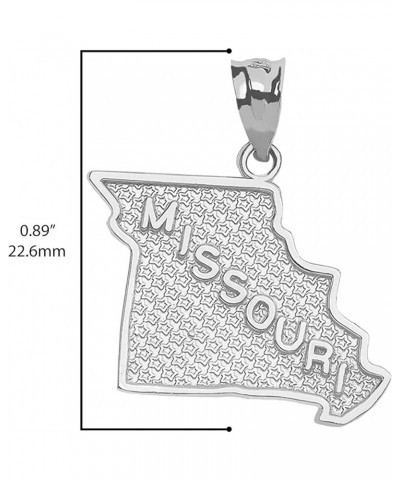 .925 Sterling Silver Dangling USA American State Map with Star Texture Charm Pendant - Choice of State Missouri $11.00 Pendants