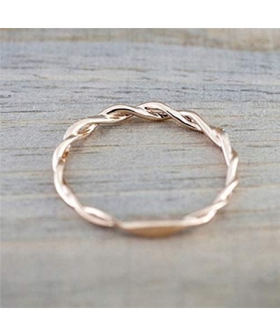 14K Rose Gold Stack Twisted Ring Twist Ring Stackable Diamond Rings Wedding Party Women Fashion Jewelry for Women (10) 10 $7....