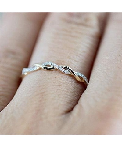 14K Rose Gold Stack Twisted Ring Twist Ring Stackable Diamond Rings Wedding Party Women Fashion Jewelry for Women (10) 10 $7....