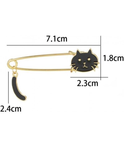 2 Pcs Cute Cat Brooch Black White Cat Brooch Pin Cat Safety Pin Ketty Lapel Pin for Women Men Girls Halloween Jewelry Gifts $...