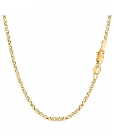 14k Yellow Gold Round Rolo Link Chain Necklace, 2.3mm $183.06 Others