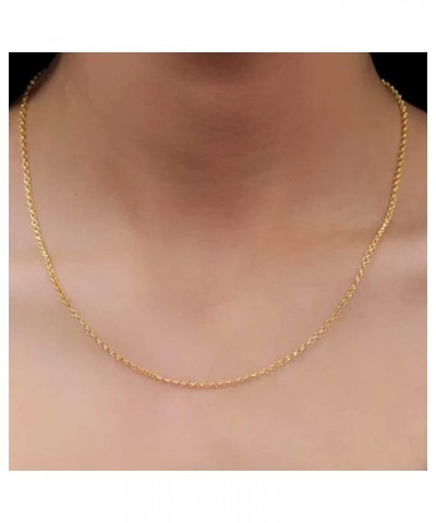 14k Yellow Gold Round Rolo Link Chain Necklace, 2.3mm $183.06 Others