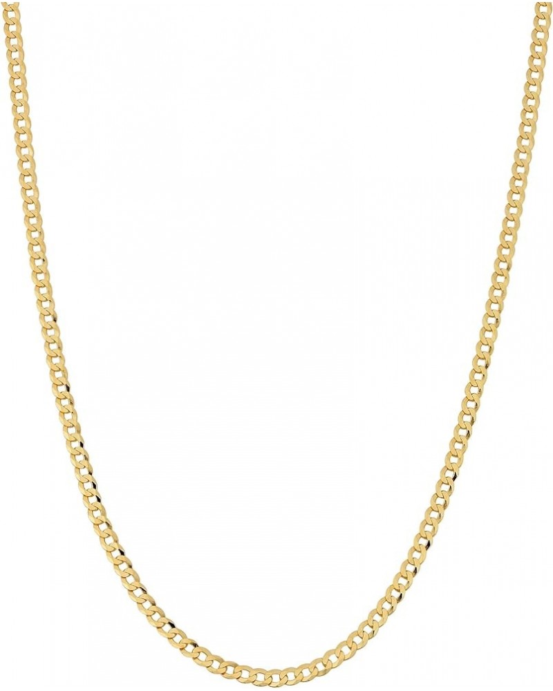 10K Gold 2.25,2.5MM Curb/Cuban Chain Necklace, 10K Gold Chain, 10K Dainty Necklaces 28.0 Inches 2.25MM $50.16 Necklaces