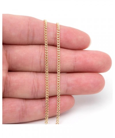 10K Gold 2.25,2.5MM Curb/Cuban Chain Necklace, 10K Gold Chain, 10K Dainty Necklaces 28.0 Inches 2.25MM $50.16 Necklaces