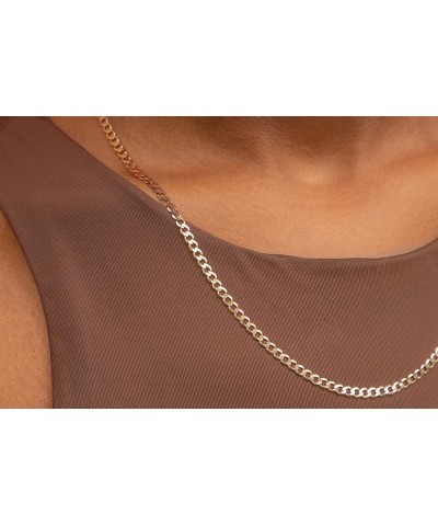 10K Gold 2.25,2.5MM Curb/Cuban Chain Necklace, 10K Gold Chain, 10K Dainty Necklaces 28.0 Inches 2.25MM $50.16 Necklaces