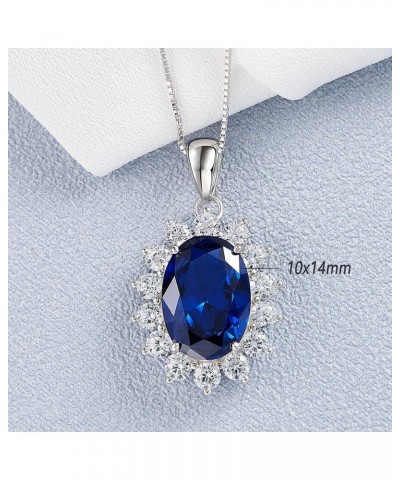 925 Sterling Silver Princess Diana Kate Middleton Pendant Necklace for Women Jewelry Gift for Her Blue Sapphire $18.92 Necklaces