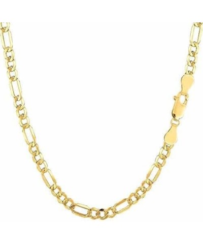 10k SOLID Yellow Gold 1.9mm, 2.6mm, 3.7mm, 4.5mm, 5.3mm, 6.6mm, OR 7.9mm Diamond-Cut Classic Figaro Chain Necklace Bracelet A...