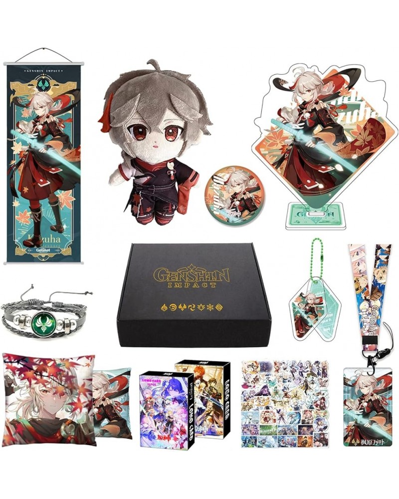 Genshin Impact Box Merch Set with 11 Gifts, Wanderer Cyno Xiao All 5 Stars Characters Plush Poster Acrylic Stand Bracelet Sti...