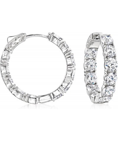 10.00 ct. t.w. CZ Inside-Outside Hoop Earrings in Sterling Silver $53.60 Earrings