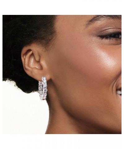 10.00 ct. t.w. CZ Inside-Outside Hoop Earrings in Sterling Silver $53.60 Earrings