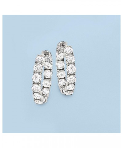 10.00 ct. t.w. CZ Inside-Outside Hoop Earrings in Sterling Silver $53.60 Earrings