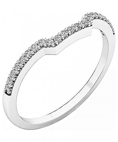 Round White Diamond Stackable Wedding Band (0.15 ctw, Color I-J, Clarity I1-I2) in 14K Gold 10 White Gold $114.68 Rings