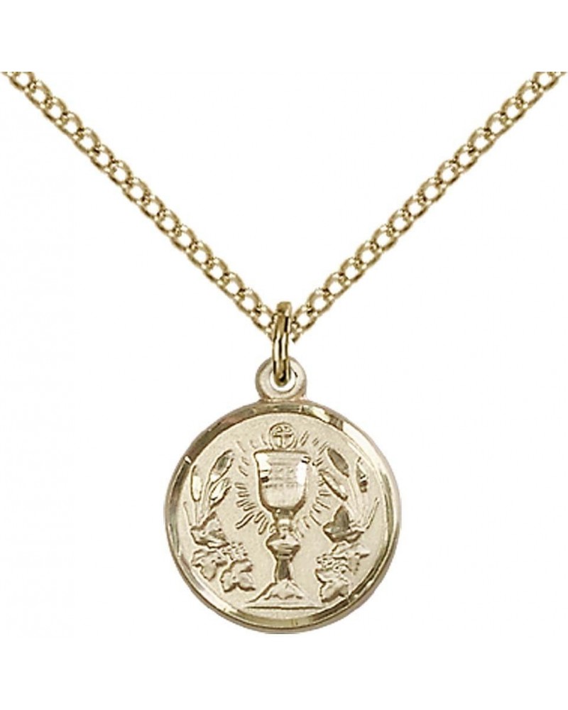 14kt Gold Filled Communion Chalice Pendant with 18" Gold Filled Lite Curb Chain. $46.06 Necklaces