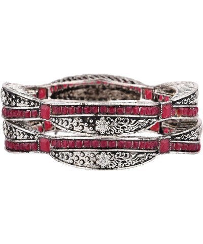 Boho Tribal Antique Oxidized Indian Jewelry Bracelet Bangle Set for Women Girls Silver 2 (Set of 2 Pcs) 2-6 $11.07 Bracelets