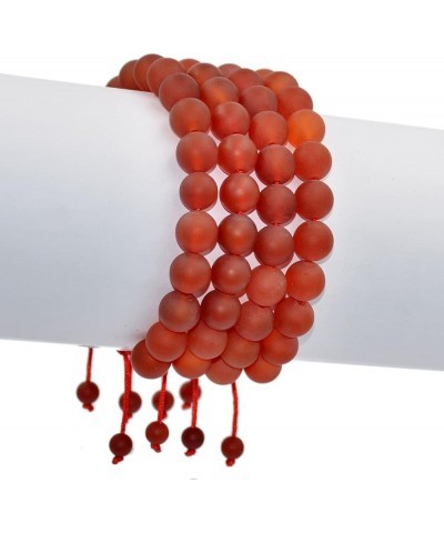 Natural 10mm Gemstone Bracelets Healing Power Crystal Macrame Adjustable 7-9 Inch matte red agate $10.25 Bracelets