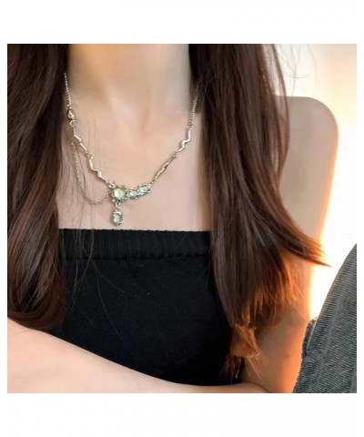 Irregular Zircon Splice Necklace Collar Chain Hip Hop High Grade Fashion Women Girl 17.7 Inch $7.79 Necklaces