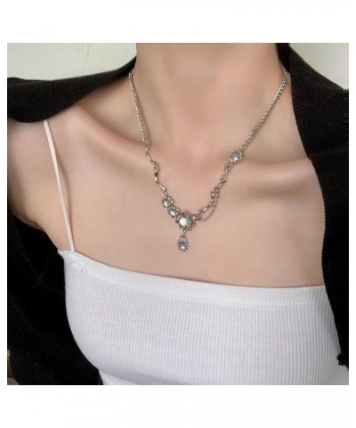 Irregular Zircon Splice Necklace Collar Chain Hip Hop High Grade Fashion Women Girl 17.7 Inch $7.79 Necklaces