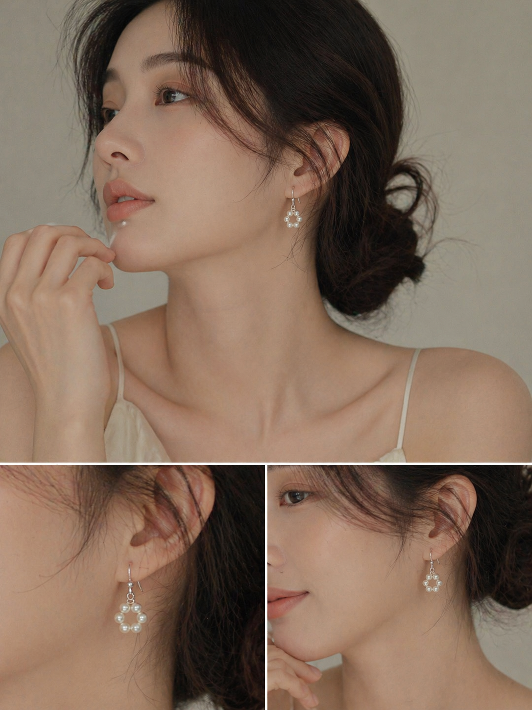 Handmade Elegant Freshwater Pearl Loop Earrings
