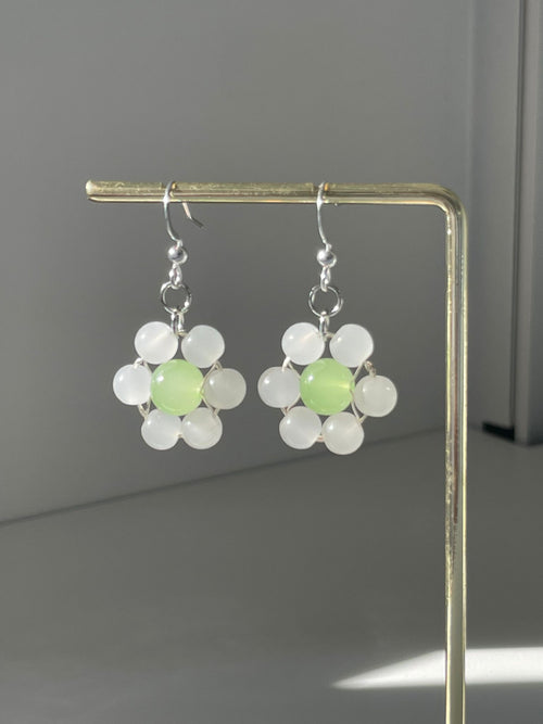Handmade Jade Blossom Earrings