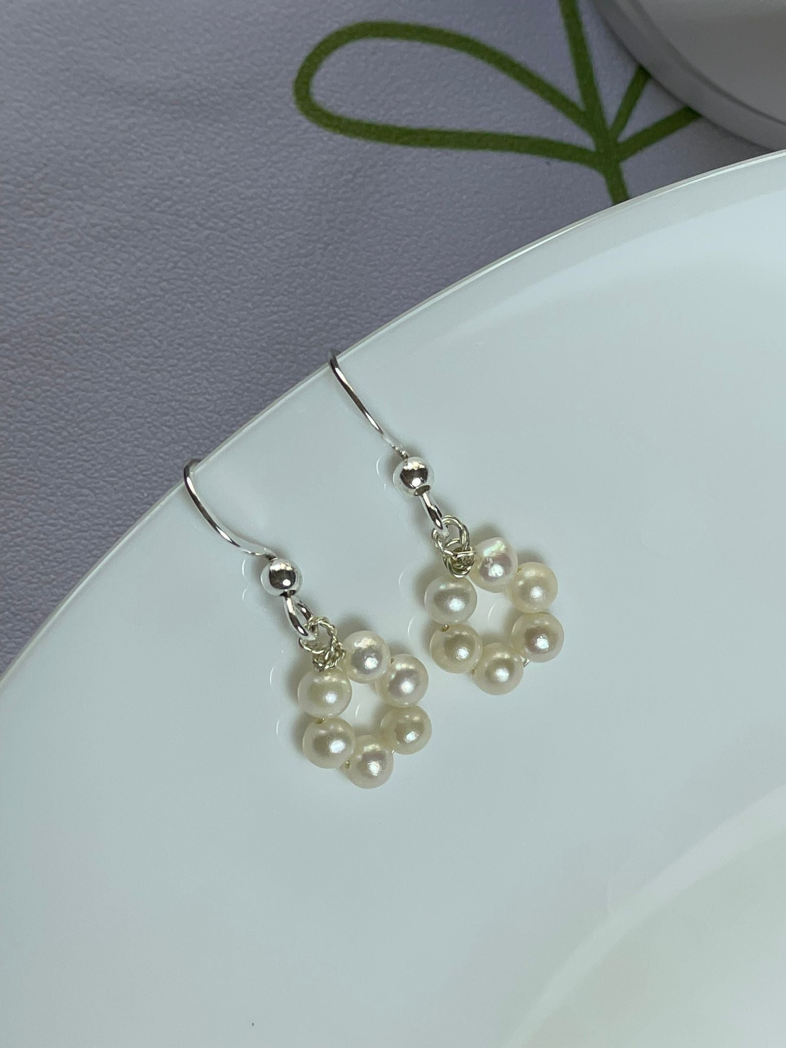 Handmade Elegant Freshwater Pearl Loop Earrings