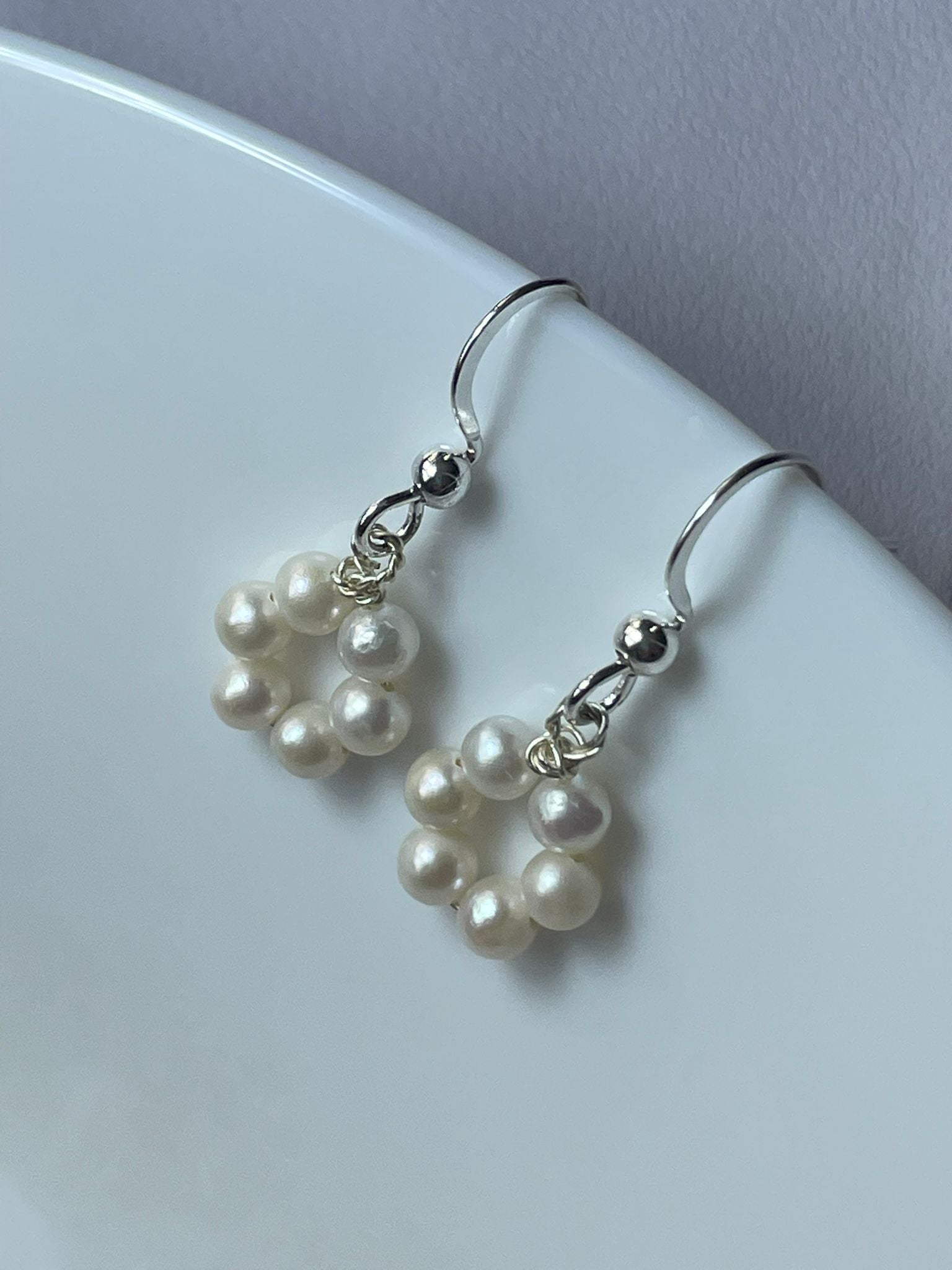 Handmade Elegant Freshwater Pearl Loop Earrings