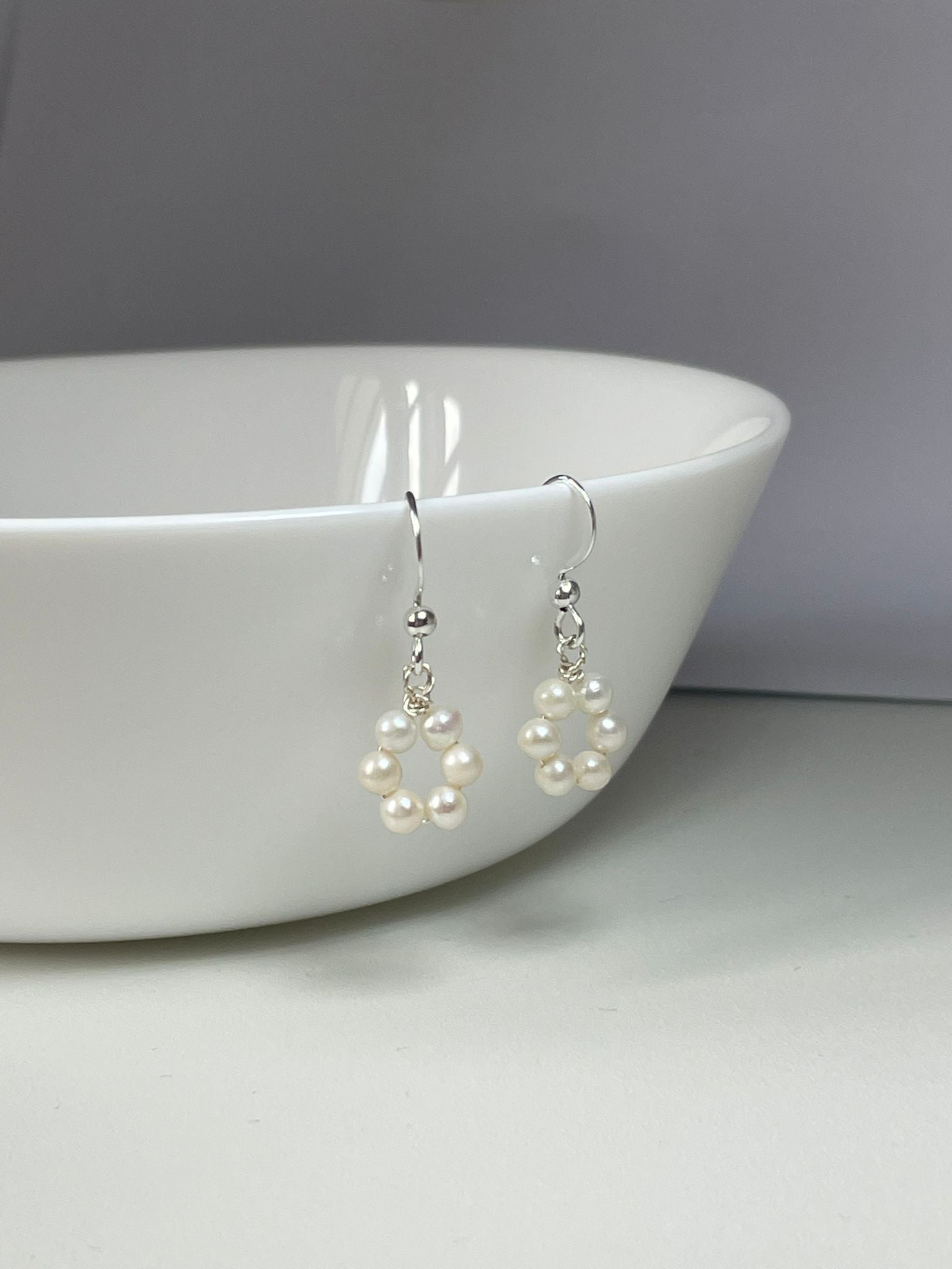 Handmade Elegant Freshwater Pearl Loop Earrings