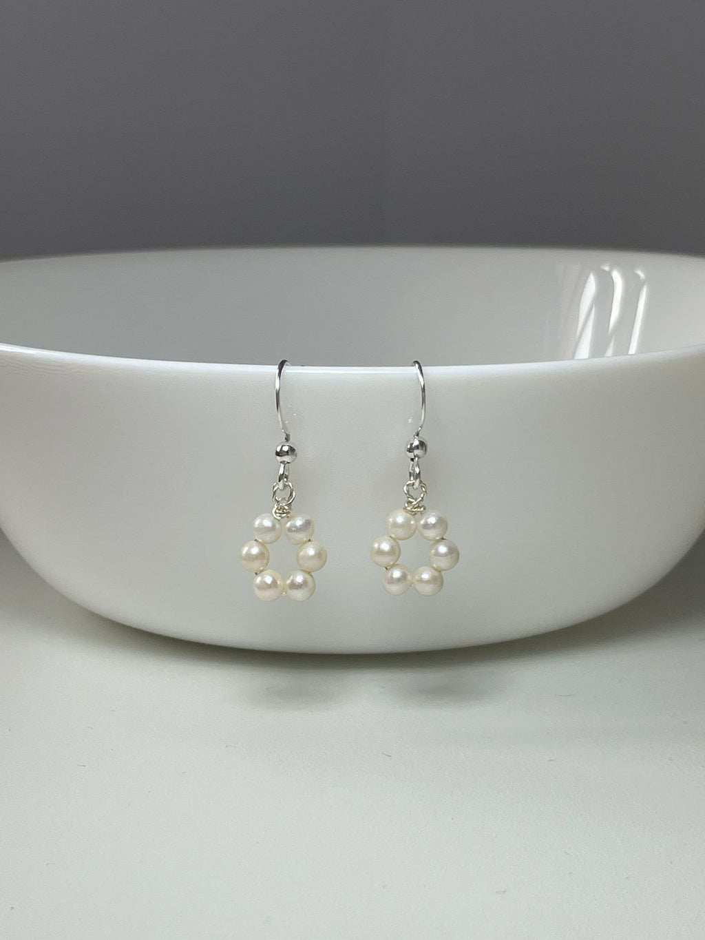 Handmade Elegant Freshwater Pearl Loop Earrings